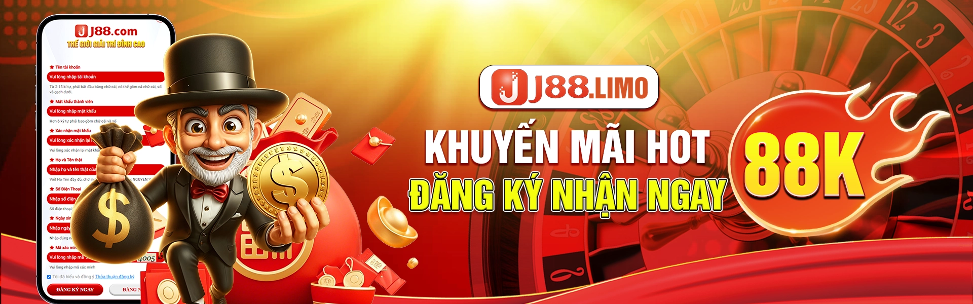 Đăng ký J88 nhận 88K